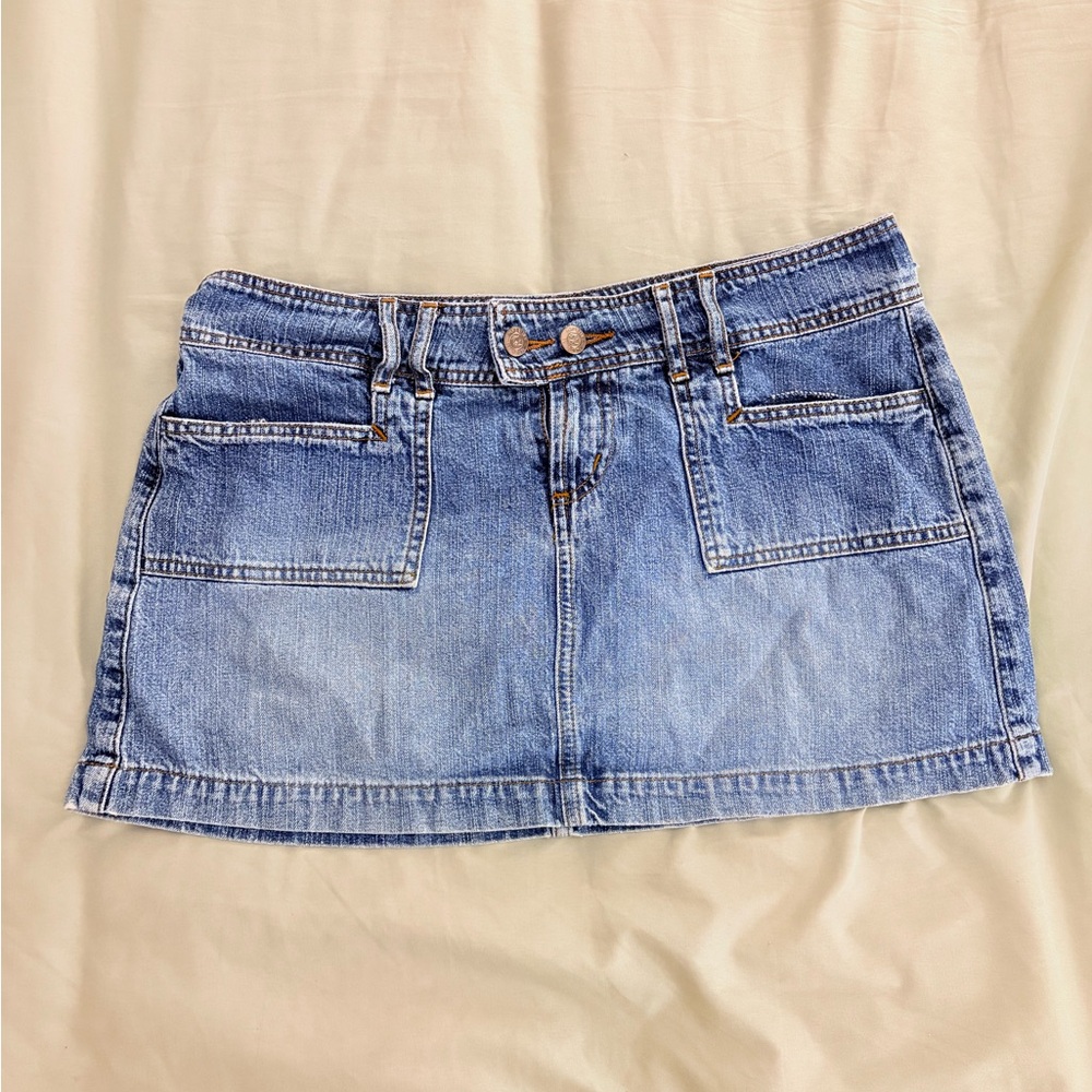 Paris blues denim Mini Skirt